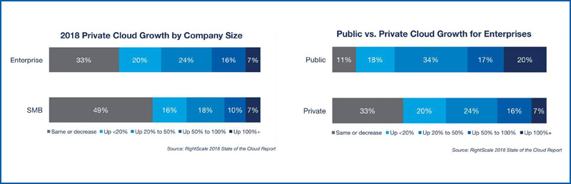 2018 Private Cloud Growth by Company Size